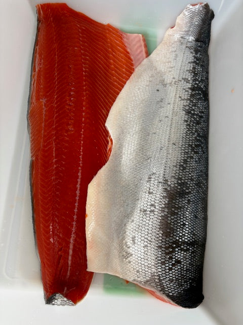Fresh Wild Sockeye Salmon, fillets $22.99/lb