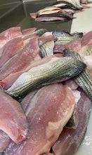 Load image into Gallery viewer, Fresh Wild Striped Bass Fillets $18.99/lb
